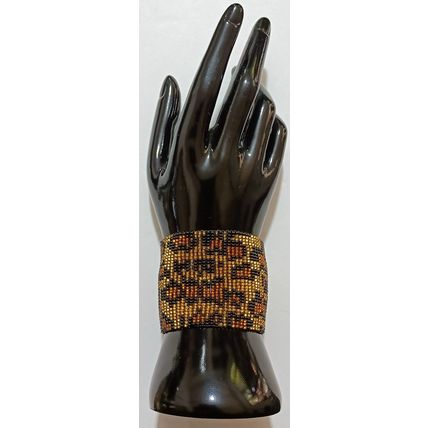 Traditional Huichol Art. Mexico Glass Seed Beads Bracelet. Animal Instinct 1