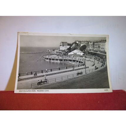 MADEIRA COVE, WESTON-SUPER-MARE, SOMERSET vintage used postcard RP 1956 pm =