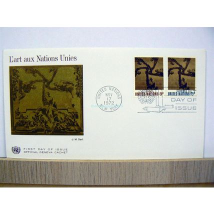 1972 L'Art Aux Nations Unies, New York, Postmark, French FDC