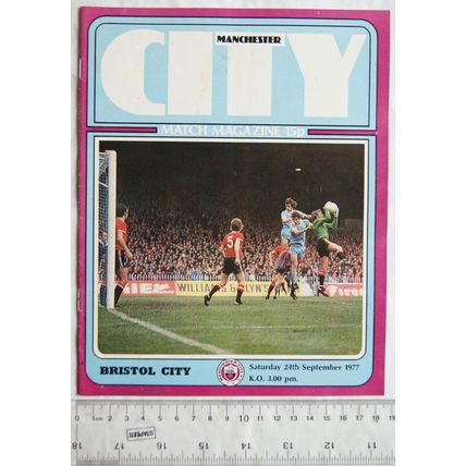 1977 programme Manchester City v. Bristol City