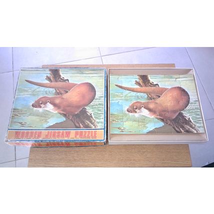 OTTER Wooden Jigsaw Puzzle (30 Large Pieces) Castile Games VINTAGE
