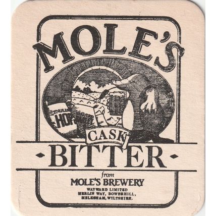 BEER MAT - MOLES BREWERY - CASK BITTER - (Cat No 004) - (1983)