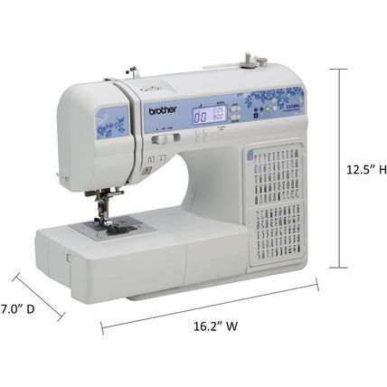 Brother CS7205 Computerized Machine, 150 Built Stitches, 1 Font, Wide Table, 11