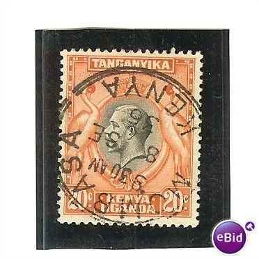 KUT Kenya Uganda Tanganyika KGV 1935 20c Black & Orange Used SG 114 stamp