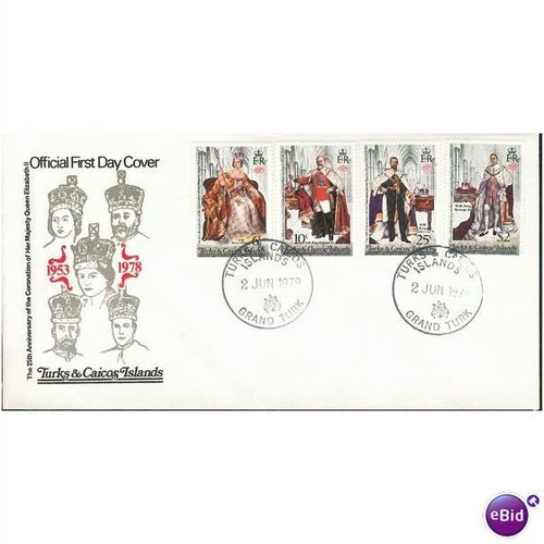 Turks & Caicos FDC 1978 - SG 494-497 - 25th Anniv of Coronation 5