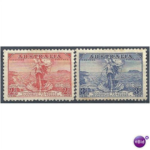 Australia 1936 Submarine Telephone Link to Tasmania Set SG159-160 Mounted Mint.