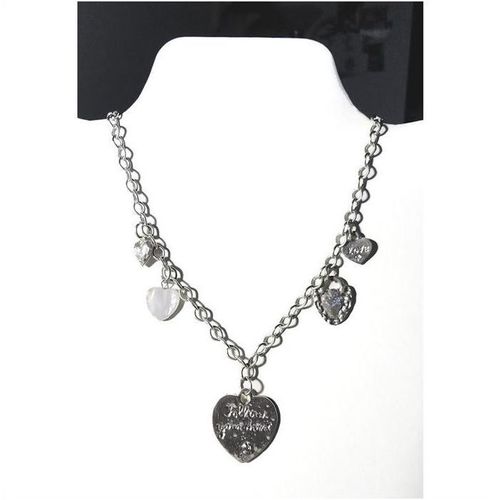 Necklace #046 metal heart charms follow your heart 18 inch unix costume jewelry