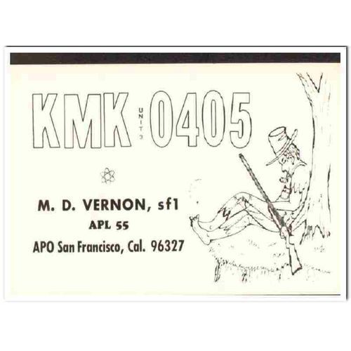 kmk-0405 m d vernon san francisco calif 1960s cb qsl vintage postcard
