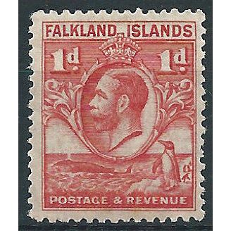 Falkland Islands 1929 SG117 1d Scarlet Mounted Mint....