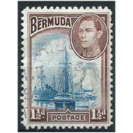 Bermuda 1938 SG111 1 1/2d Deep Blue & Purple-Brown Mounted Mint . ...