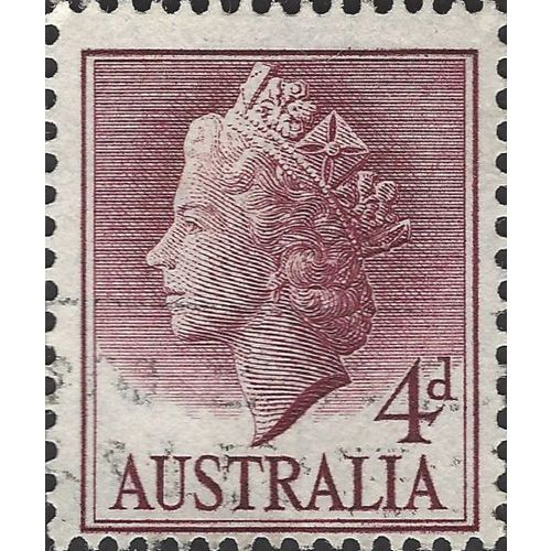 AUSTRALIA, Queen Elizabeth II, violet-red 1957, 4d