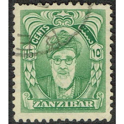 Zanzibar 1952 15c Green SG341 FU