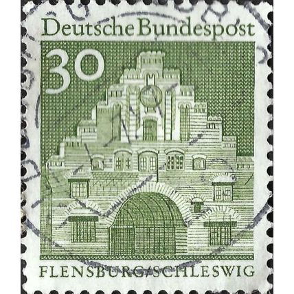 GERMANY, North Gate, Flensburg Schleswig, green 1966, 30pf