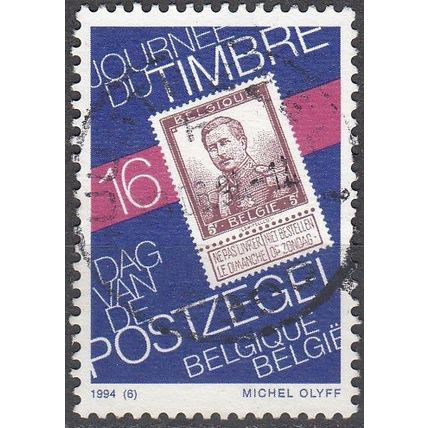 Belgique 1994 Michel 2602 O Cote (2008) 0.30 € Timbre sur timbre Roi Albert I