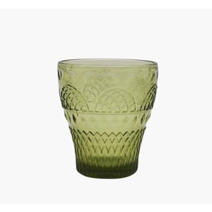 Glass Coffee Cup And Saucer Thick Heat-resistant Stained Retro Avocado Glass