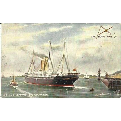 Royal Mail SP Co. SS NILE Tuck Oilette Postcard (9151)