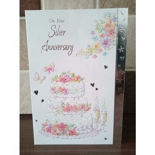 Silver Wedding Cards - On Your Silver Anniversary