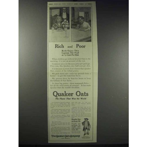 1913 Quaker Oats Ad - Rich and Poor