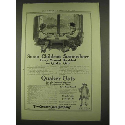 1913 Quaker Oats Ad - Some Children Somewhere