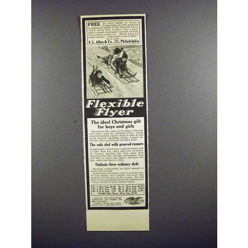 1913 Flexible Flyer Sled Ad - Ideal Christmas Gift!