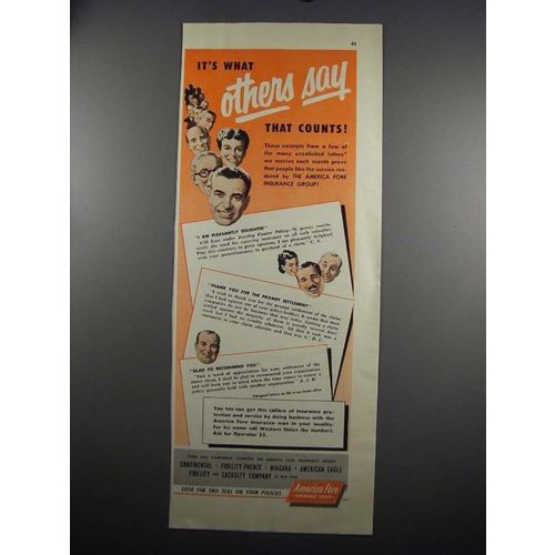 1952 America Fore Insurance Group Ad - Others Say