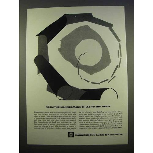 1963 Mannesmann Pipe Ad - From Mills to the Moon