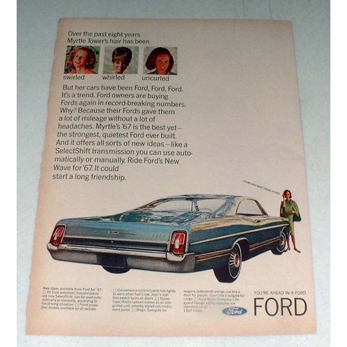 1967 Ford Car Ad - Swirled Whirled Uncurled