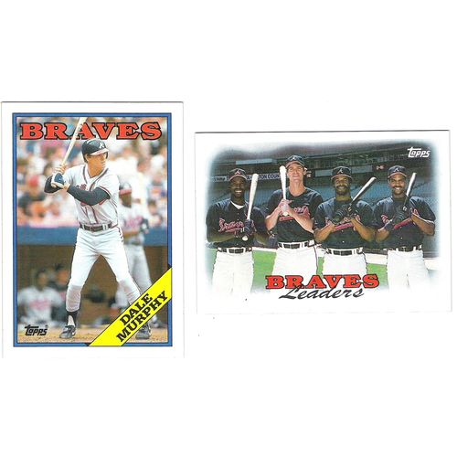 Two 1988 Topps Dale Murphy baseball cards 90, 549 - NM –Braves