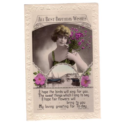 ALL BEST BIRTHDAY WISHES .used vintage postcard by Rotary Photo not posted =