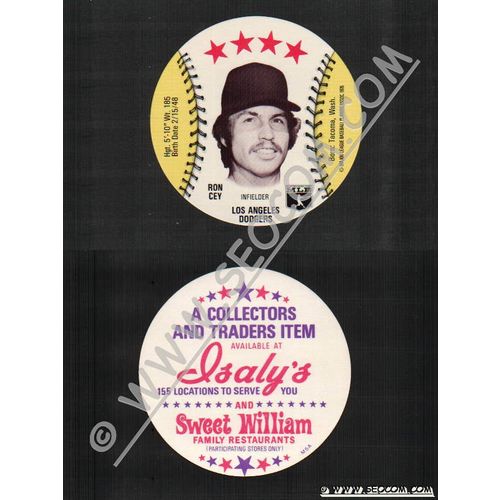 Sport Baseball Discs Name: Cey, Ron Infielder Los Angeles Dodgers~688