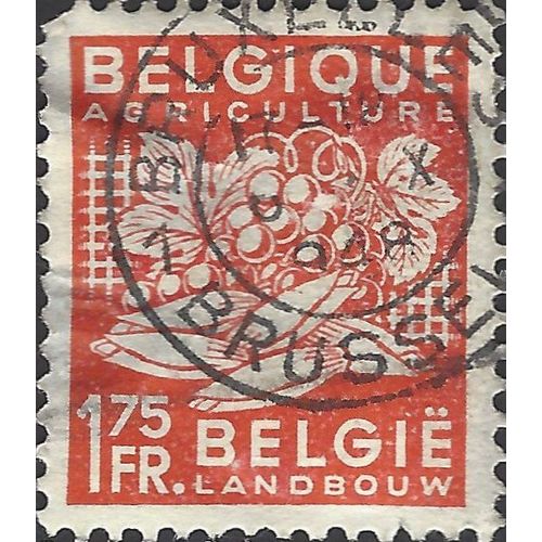 BELGIUM, Agriculture, orange 1948, 1F75c, #2