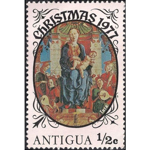 ANTIGUA, CHRISTMAS, Virgin and Child, black 1977, ½c