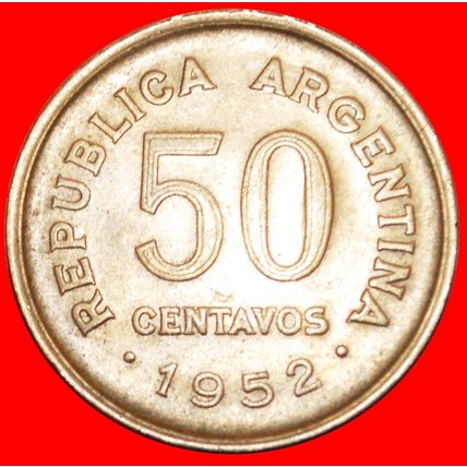 SAN MARTIN (1778-1850): ARGENTINA ★ 50 CENTAVOS 1952! LOW START★NO RESERVE