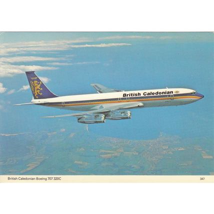 British Caledonian Airways Boeing B707 320C Civil Aircraft Postcard (A22087)