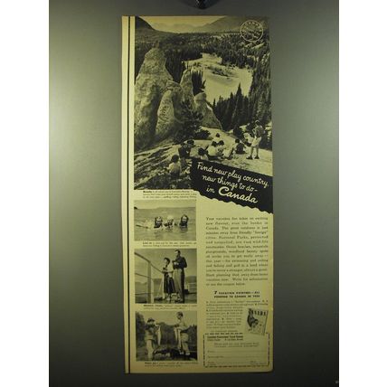 1950 Canada Tourism Ad - Find new play country, new things to do - in Canada