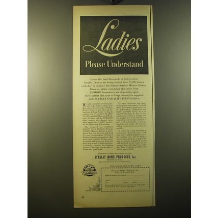1950 Stanley Home Products Ad - Ladies please understand