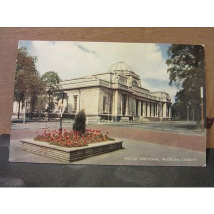 THE NATIONAL MUSEUM OF WALES, CARDIFF, used postcard by J Salmon 1964 pm =