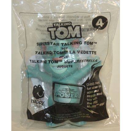 2016 McDonalds Talking Tom #4 Aqua Superstar Talking Tom Mint in Package