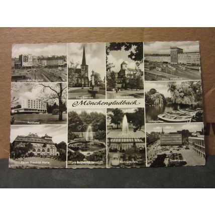 multiview, MONCHENGLADBACH, GERMANY used vintage postcard RP 1962 pm =