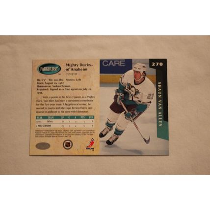 Shaun Van Allen 1993/94 Parkhurst EMERALD ICE NO. 278