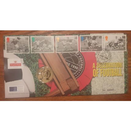 1996 PNC Limited Edition GB £2 Coin & Stamp Cover - Celebration of Football