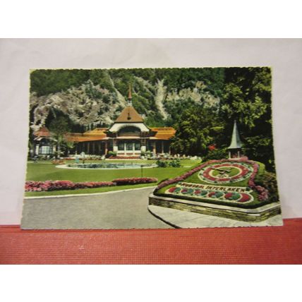 KURSAAL mit BLUMENUHR, INTERLAKEN, SWITZERLAND used postcard 1960 pm /