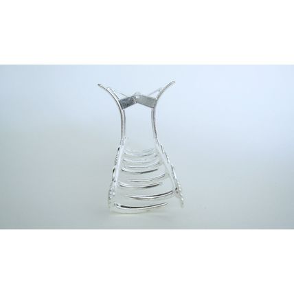 Long silver metal circles hair claw clip for medium thick hair