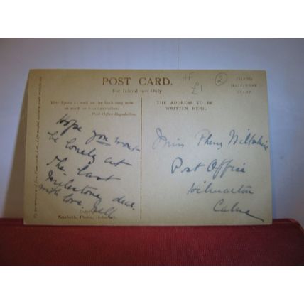 THE LAST MILESTONE used antique postcard by Bamforth 70 years old #