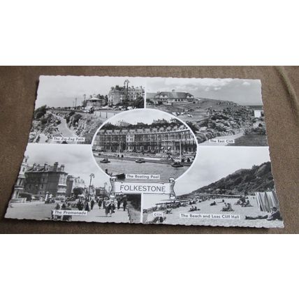 AHS Real photo Postcard - Folkestone scenes - Kent n1