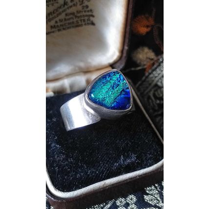 Antique Vintage 1940-s Silver 925 Butterfly Wings Ring Size US O, UK 7 1/2
