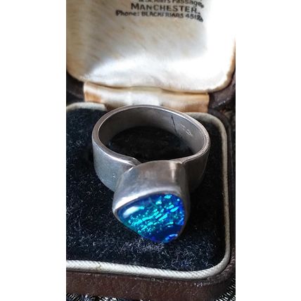 Antique Vintage 1940-s Silver 925 Butterfly Wings Ring Size US O, UK 7 1/2