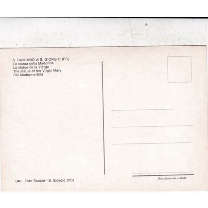 S Damiano di S Giorgio statua della Madonna Italy Postcard unused VGC