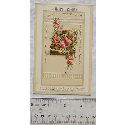 vintage greetings postcard - A Happy Birthday