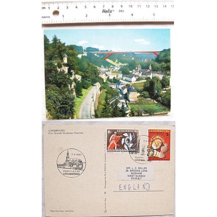 1980 pcard Ponte Grande Duchesse Charlotte, Luxembourg